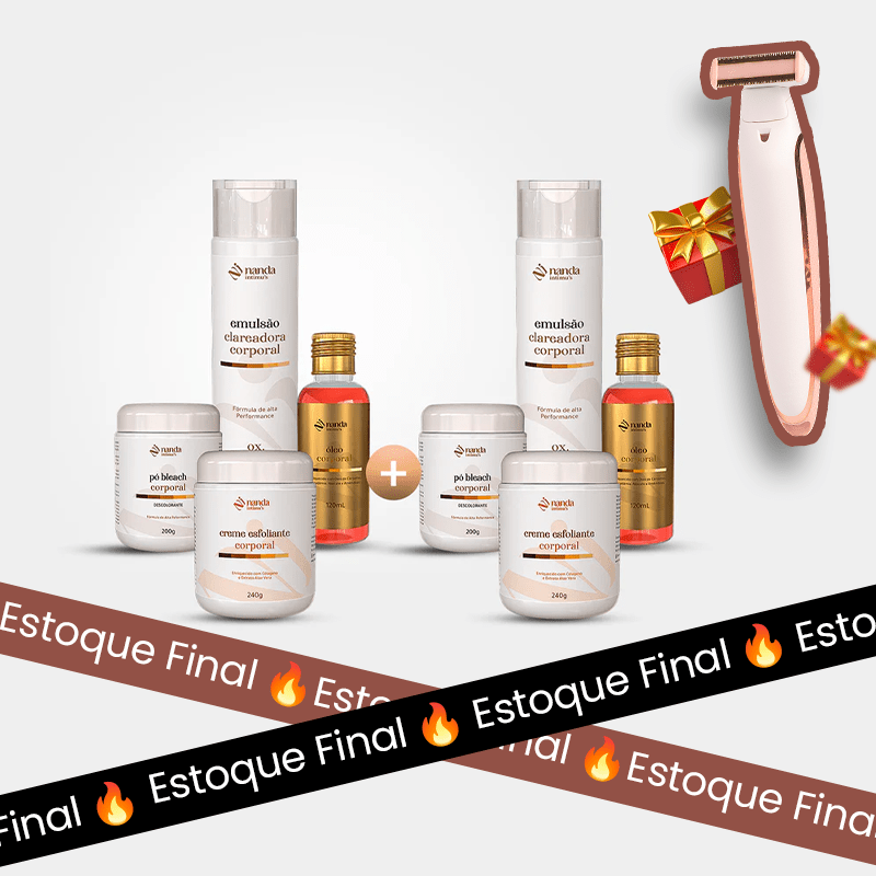 Kit Clareador de Manchas | Tratamento 4 Meses com 2 Kits (GANHE DEPILADOR) - Nanda Intimus