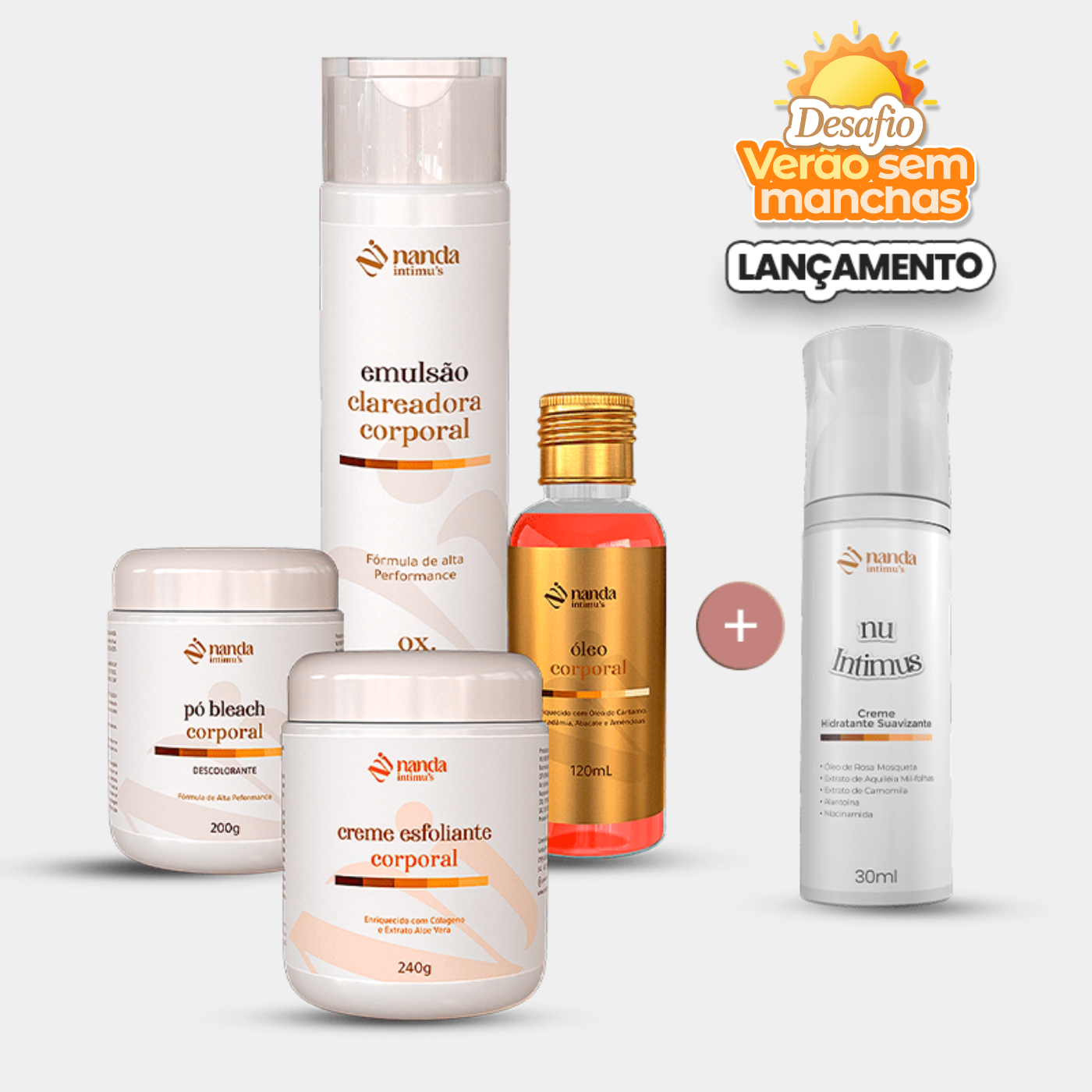 Kit Nu Intimus + Kit Clareador (Desafio Verão Sem Manchas)